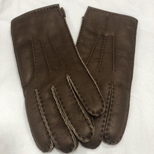 Sheepskin Genuine Gloves Chocolate Colour See All Photos Pair No 5
