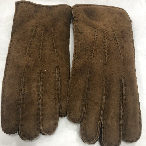 Sheepskin Genuine Light Chocolate Gloves See Condition All Photos Pair No 7