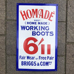 Homade Working Boots Enamel Sign