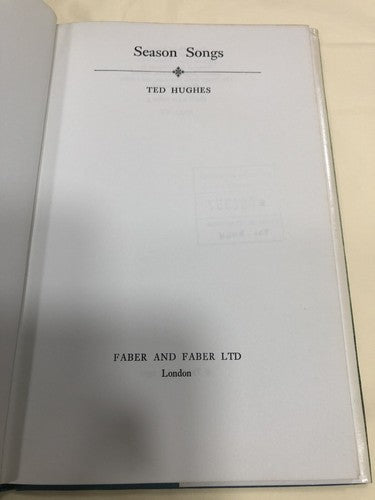 Ted Hughes Season Songs First Edition 1976 See All Photos
