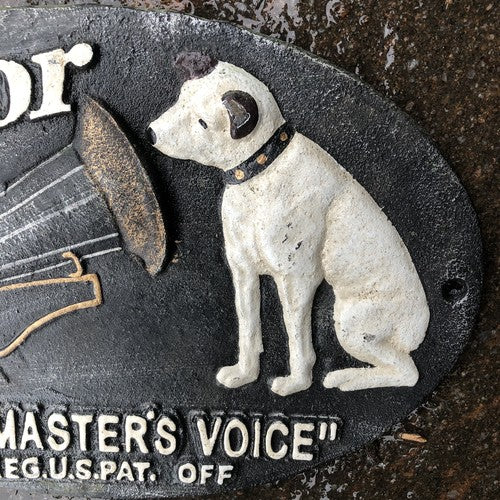 Victor His Masters Voice Cast Iron Sign