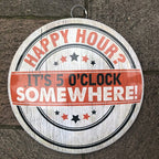 Happy Hour 40 Cms Domed Sign