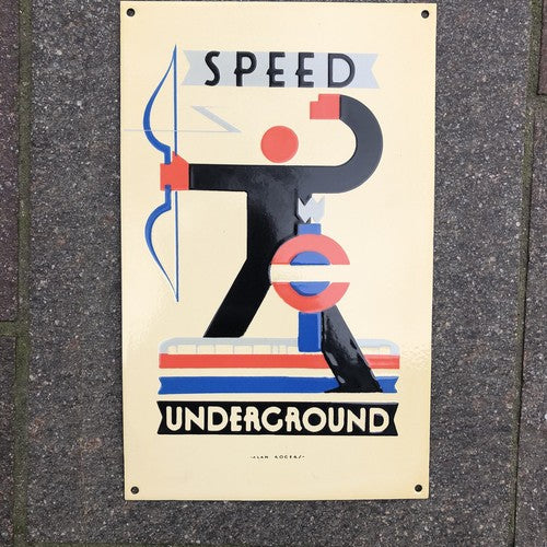 London Speed Underground Art Deco Style Enamel Sign
