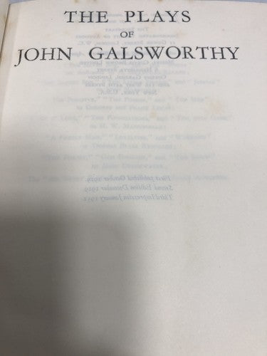 The Plays Of John Galsworthy Leather Bound