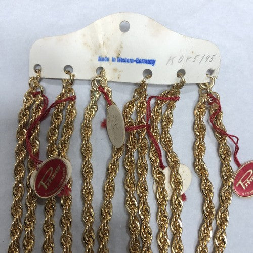Primor Gold Plated Card Of Six 16 Inch Chains