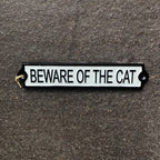 Beware Of The Cat Cast Iron Sign