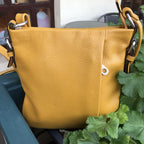 GG Fratelli Leather Yellow Cross Body Bag