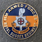 H M Armed Forces Royal Sussex Regiment Cast Iron Sign