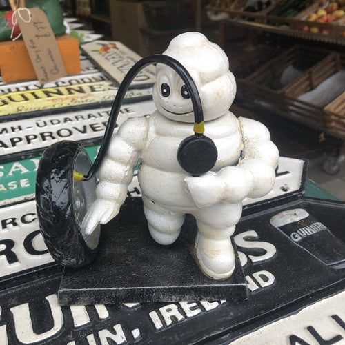 Michelin Man Inflating Tyre Cast Iron