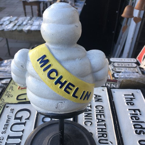 Michelin Man Cast Iron On Swivel Chair