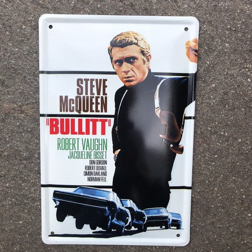 Steve McQueen Bullit Metal Sign