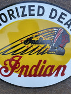Indian Authorized Dealer Vintage Style Enamel Sign