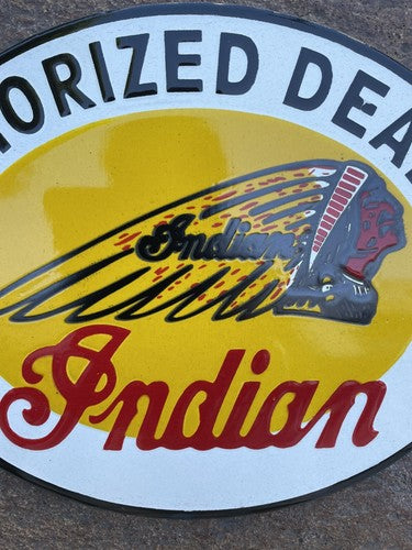 Indian Authorized Dealer Vintage Style Enamel Sign