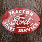 Ford Tractor Sales Service Enamel Sign