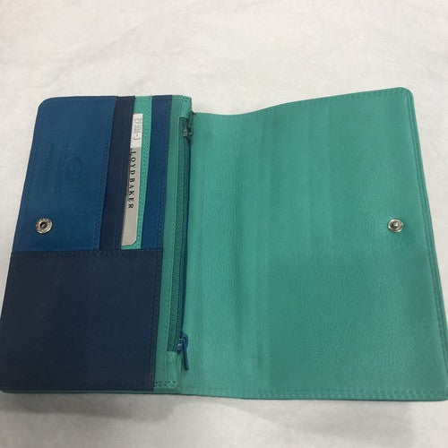 Lloyd Baker Multi Blue & Green Leather Wallet