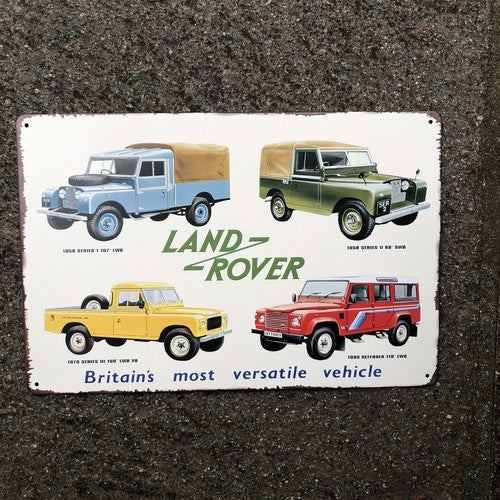 Landrover Britains Most Versatile Vehicle Metal Sign New Design
