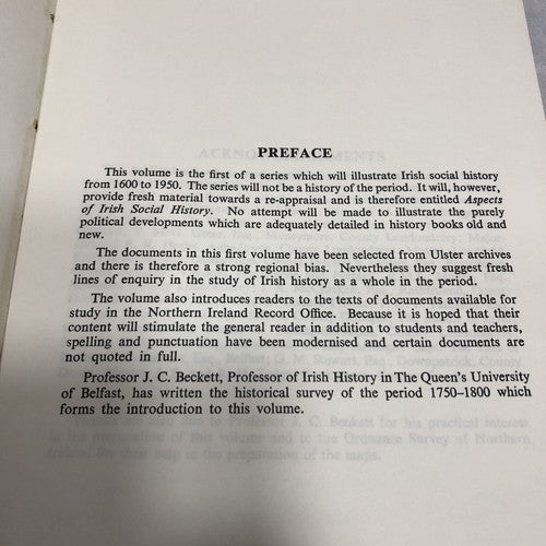 Aspects Of Irish Social History 1750- 1800
