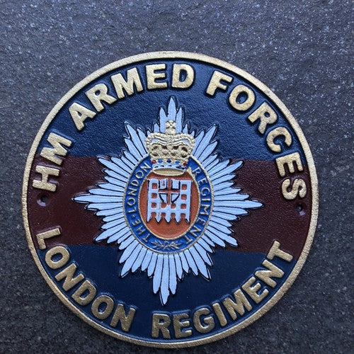 HM Armed Forces London Regiment Cast Iron Sign