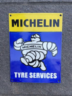 Michelin Tyre Services Vintage Style Enamel Sign