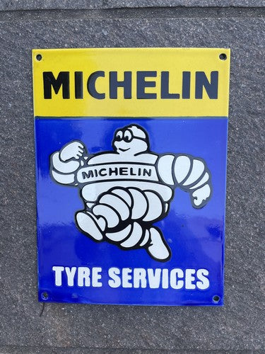 Michelin Tyre Services Vintage Style Enamel Sign
