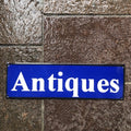 Antiques Enamel Sign