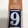 Enamel House Number 9 French Style