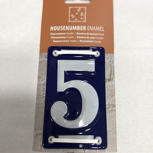 Enamel House Number 5 French Style