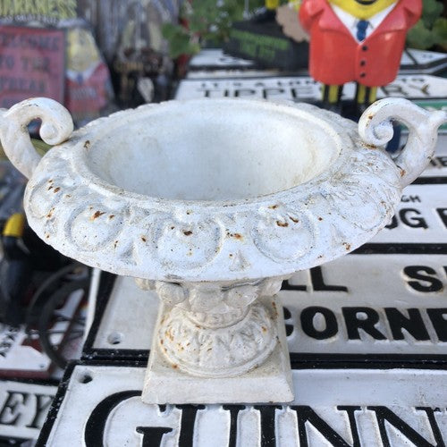 Pair Of Cast Iron Vintage Style Urns