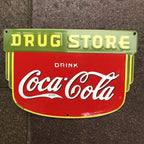 Coca Cola Drug Store Enamel Sign