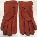 Sheepskin Genuine Gloves Rust Colour See All Photos Pair No6