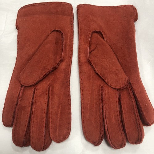 Sheepskin Genuine Gloves Rust Colour See All Photos Pair No6