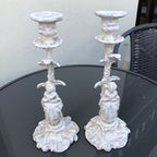 Pair Of Cast Iron Vintage Style Candleholders