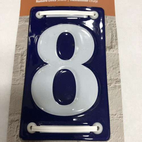 Enamel House Number 8 French Style
