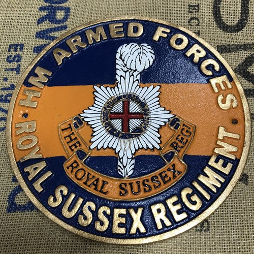 HM Armed Forces Royal Sussex Regiment Cast Iron Sign