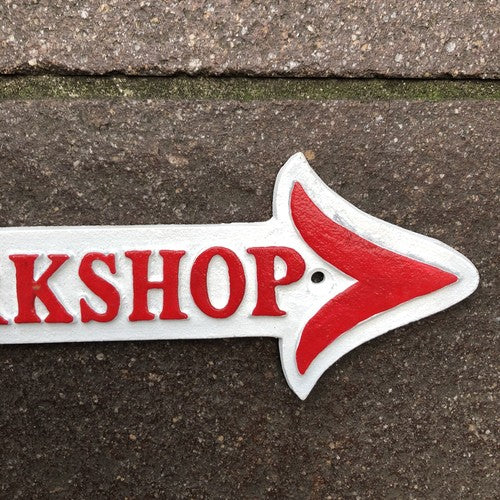 V W Workshop Cast Iron Sign