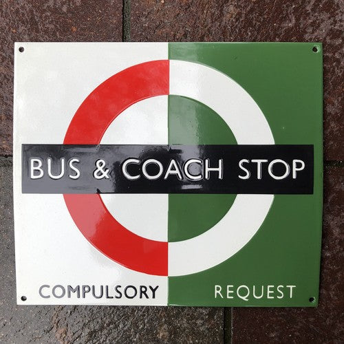 Bus And Coach Enamel Sign