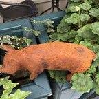 Pair Of Pigs Antiqued Style Garden Ornaments