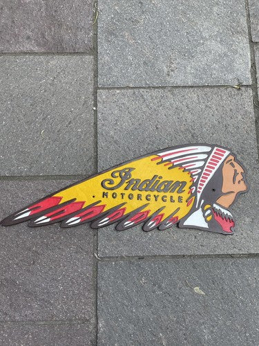 Indian Motorcycle Cast Iron Head Sign Extra Large