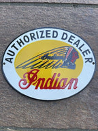 Indian Authorized Dealer Vintage Style Enamel Sign
