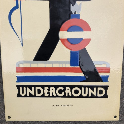 London Speed Underground Art Deco Style Enamel Sign