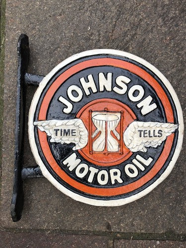 Johnson Motor Oil Cast Iron Sign