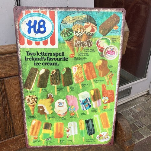 HB Variety Ices Metal Sign