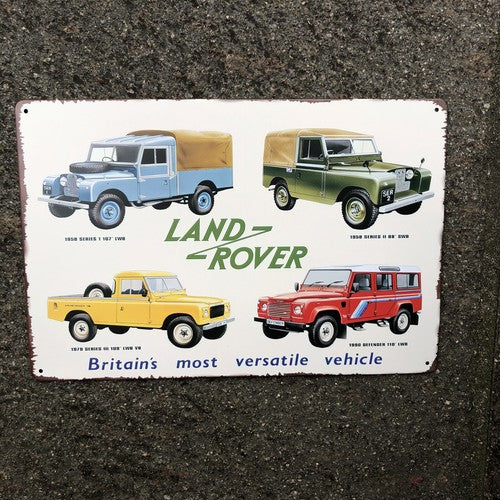 Landrover Britains Most Versatile Vehicle Metal Sign New Design
