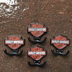 Harley- Davidson Motor Cycles 4 Cast Iron Hooks