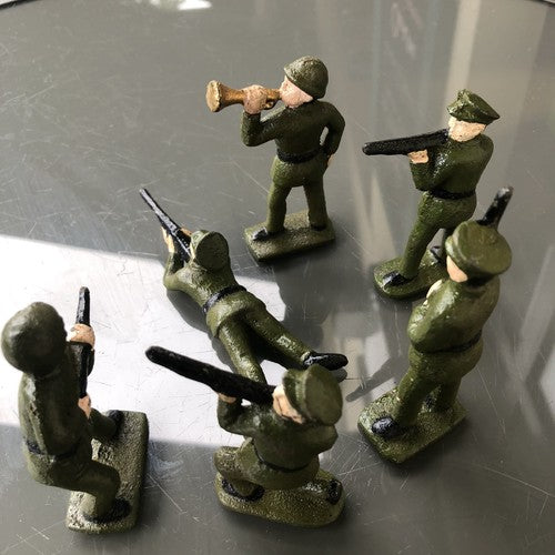 Set Of Six Cast Iron Soldiers