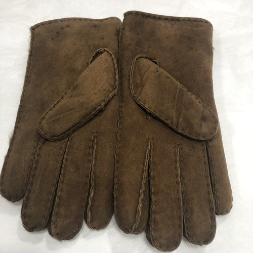 Sheepskin Genuine Light Chocolate Gloves See Condition All Photos Pair No 7