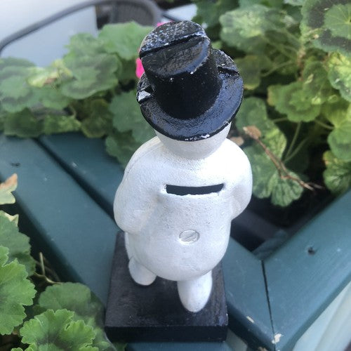 Snowman Cast Iron Money Bank