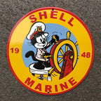 Mickey Mouse Shell Marine Enamel Sign