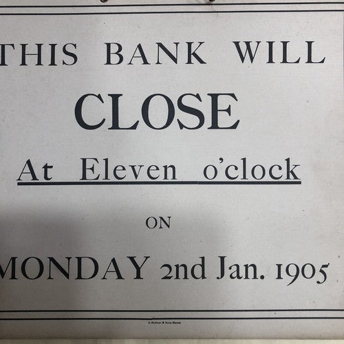 Bank Notification Antique Sign RARE!!!