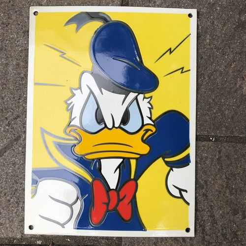 Donald Duck Running Enamel Sign